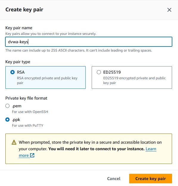 Creating the Key Pair
