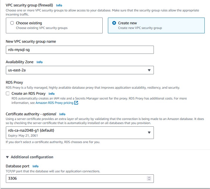 RDS MySQL Database Instance Connectivity Cont.
