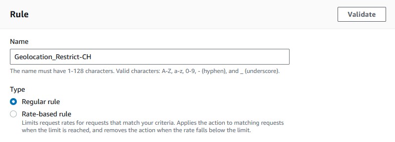 Geolocation Restrict CH Rule