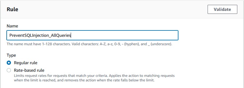 Custom SQLi Rule Name