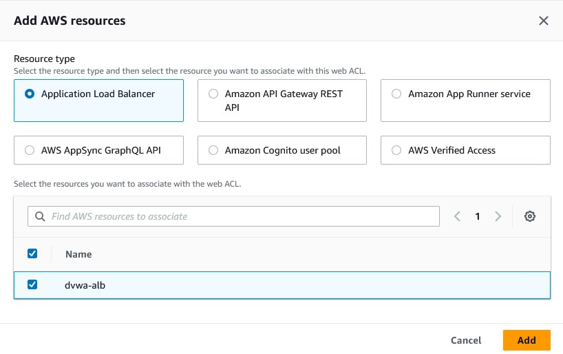 Web ACL Add Resources