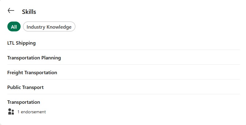 LISA LinkedIn Page Skills & Endorsement