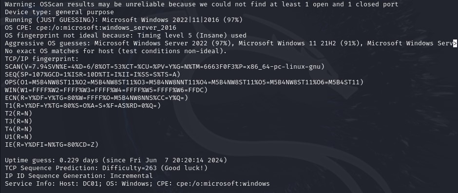 Nmap Full OS Scan