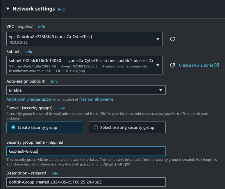 Configure Network Settings for the Instance