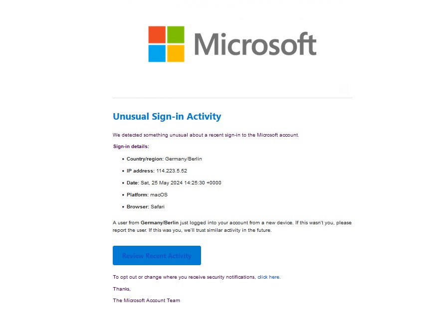 Gmail Phishing Email
