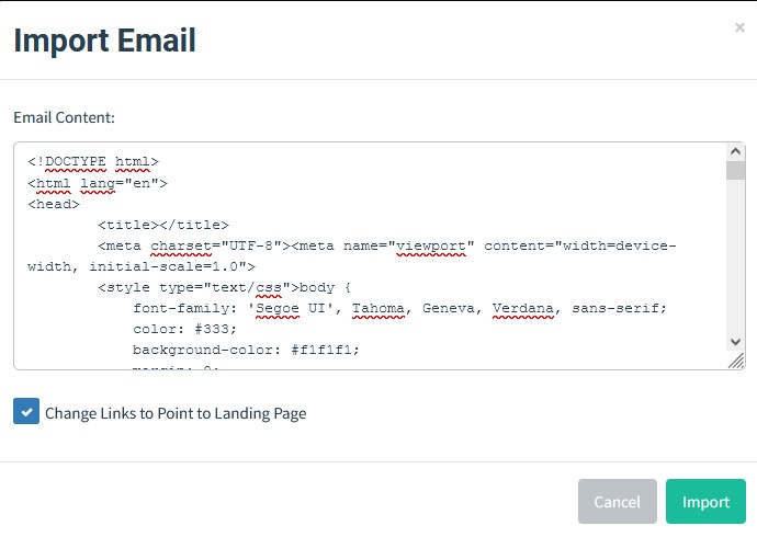 Importing a Gophish Email Template