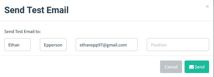 Sending Profile Test Email