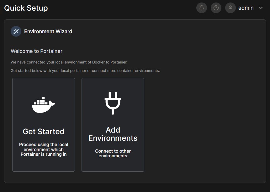 Portainer Environment Setup Wizard